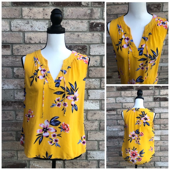 Old Navy Tops - Old Navy Yellow Floral Blouse